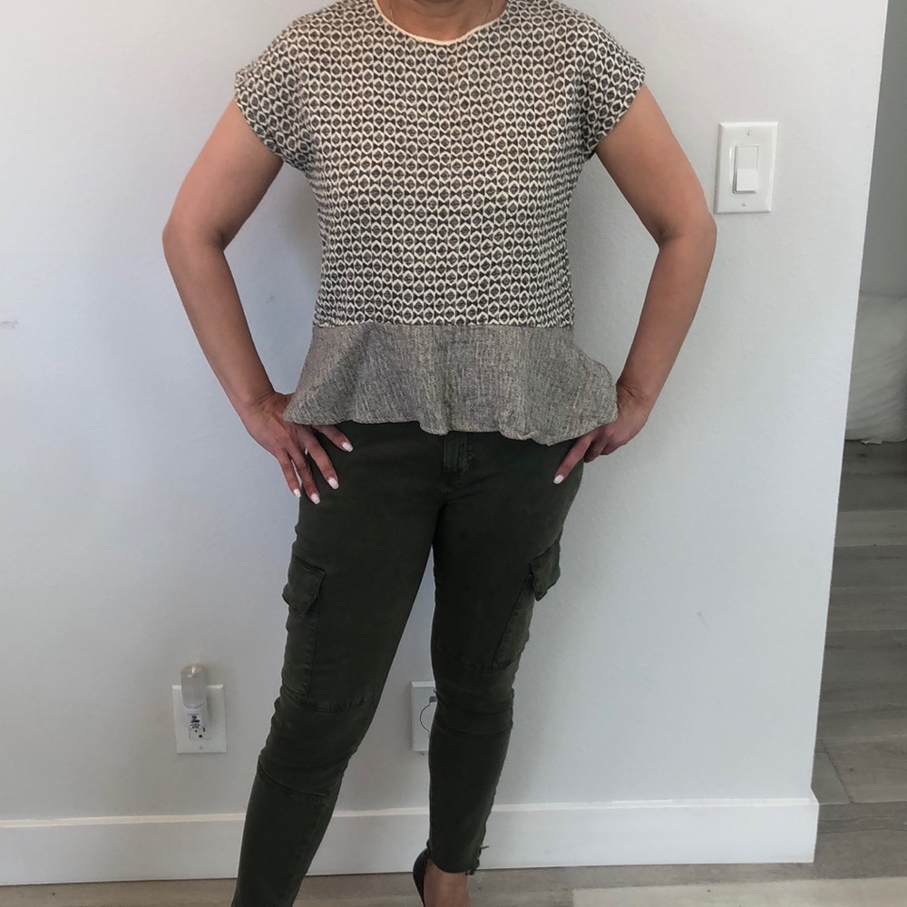 Zara Print Peplum Top